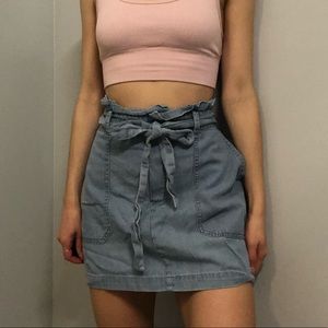 American Eagle High Waisted PaperBag Mini Skirt